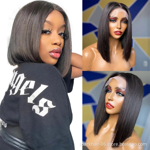 Wholesale Bob Lace Wigs for Black Women Raw Human Hair 4x4 5x5 6x6 7x7 13x4 HD Transparent Lace Frontal Wig 13x4x1 T-Part BobWig